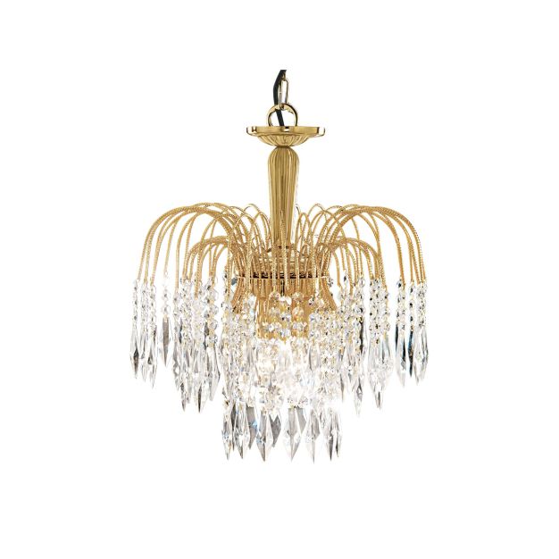 Searchlight Waterfall - Pendelleuchte - Ø 42 x 98 cm - gold und transparent