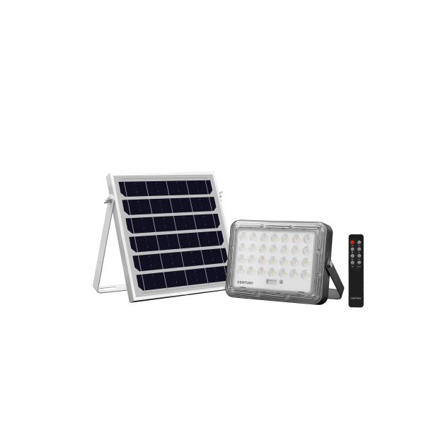 Century Italia Prometeo - solarbetriebener Strahler mit Tag- und Nachtsensor und Fernbedienung - 18 x 3,5 x 12,6 cm - inkl. 5W LED - IP65 - schwarz
