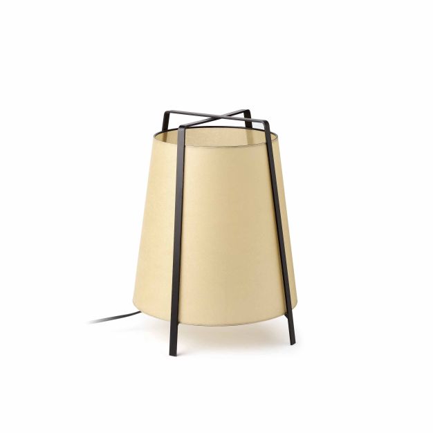 Faro Akane - Tischleuchte - Ø 28 x 35 cm - beige und schwarz