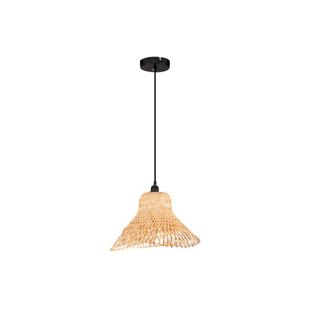 Nova Luce Aura - Hängelampe - Ø 45 x 150 cm - rattan und Sand schwarz