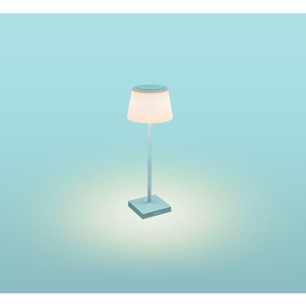 Century Italia Margò - wiederaufladbare Tischleuchte für draußen - Ø 13 x 38 cm - 4W dimmbare LED inkl - IP54 - türkis