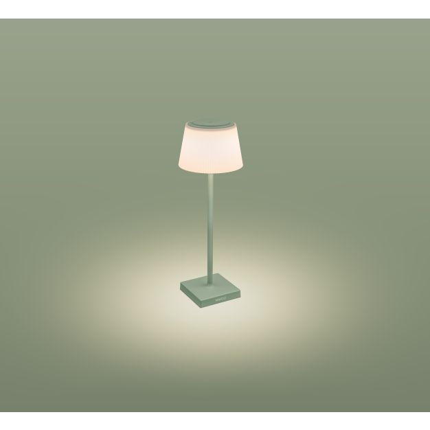 Century Italia Margò - wiederaufladbare Tischleuchte für draußen - Ø 13 x 38 cm - 4W dimmbare LED inkl - IP54 - grün
