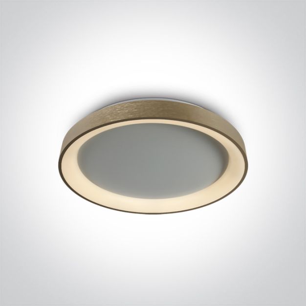 ONE Light LED Dekorative Plafo - Deckenleuchte - Ø 37,5 x 5,7 cm - 30W dimmbare LED inkl. - gebürstetes Gold