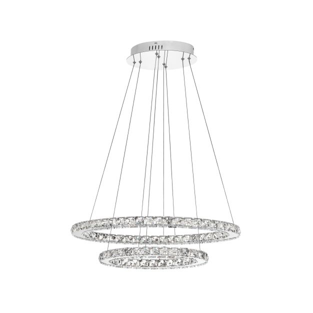 Nova Luce Celine - Hängeleuchte - 64 x 44 x 120 cm - 40W LED inkl. - Chrom