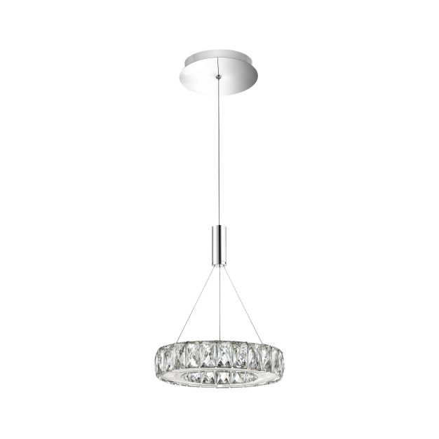Nova Luce Corona - Hängeleuchte - Ø 27 x 100 cm - 12W LED inkl. - Chrom