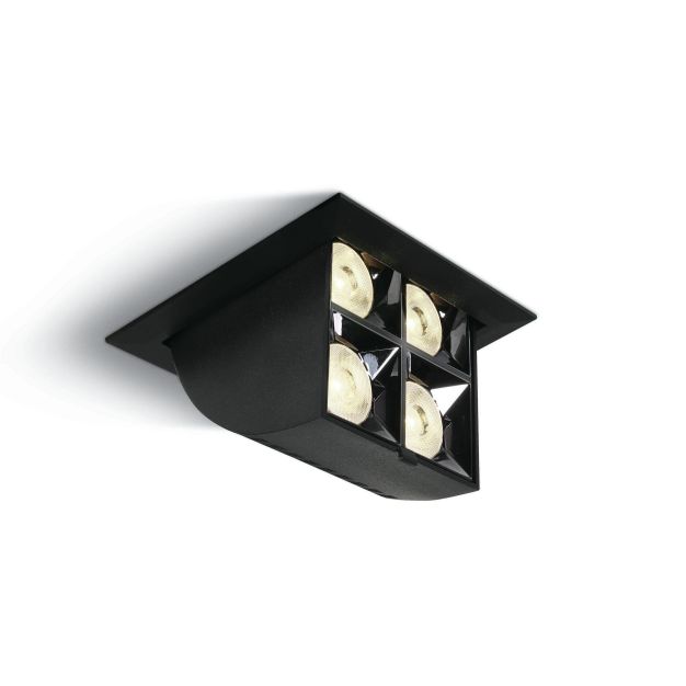 ONE Light Mirror Adjustable Boxes - Einbaustrahler - 109 x 109 mm, 100 x 100 mm Einbaumaß - inkl. 16W LED - schwarz
