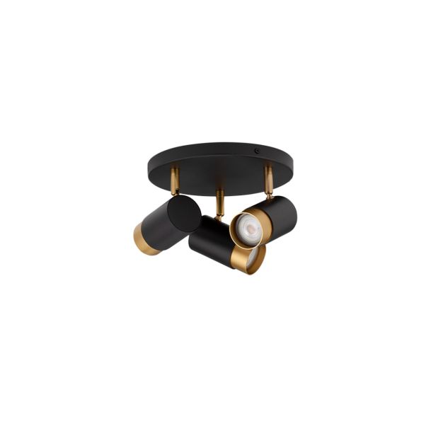 Nova Luce Pogno - Aufbaustrahler 3L - Ø 22 x 14 cm - Sand schwarz und gold