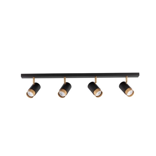 Nova Luce Pogno - Aufbaustrahler 4L - 80 x 6 x 12,5 cm - Sand schwarz und gold