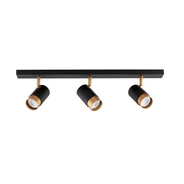 Nova Luce Pogno - Aufbaustrahler 3L - 60 x 6 x 12,5 cm - Sand schwarz und gold