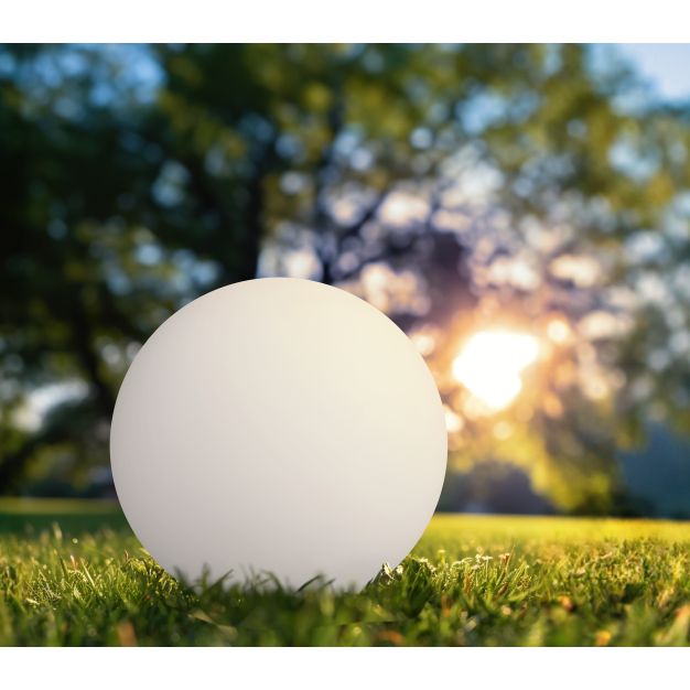 Century Italia Bolla Solar 40 - solarbetriebene wiederaufladbare Tischleuchte mit Kabel - Ø 40 x 39 cm - 0.9W RGB+W LED inkl. - IP44 - weiß