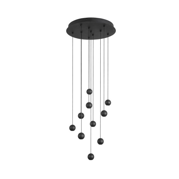 Nova Luce Nocci - Hängeleuchte - Ø 40,5 x 150 cm - 10 x 4,5W LED inkl. - schwarz