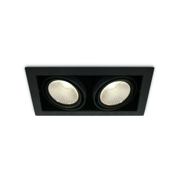 ONE Light COB Box Type Shop - Einbaustrahler - 350 x 185 mm, 320 x 160 mm Einbaumaß - 2 x 30W LED inkl. - schwarz - Lichtfarbe weiß