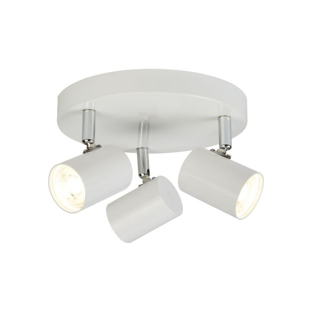 Searchlight Rollo - Aufbaustrahler 3L - Ø 26 x 12 cm - 3 x 4W dimmbare LED inkl. - weiß
