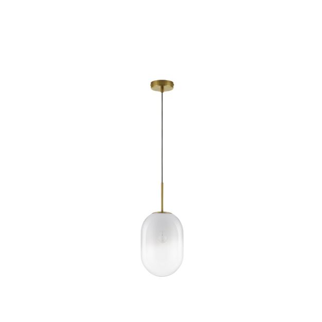 Nova Luce Chrysi - Hängeleuchte - Ø 18 x 120 cm - Messing gold und weiß