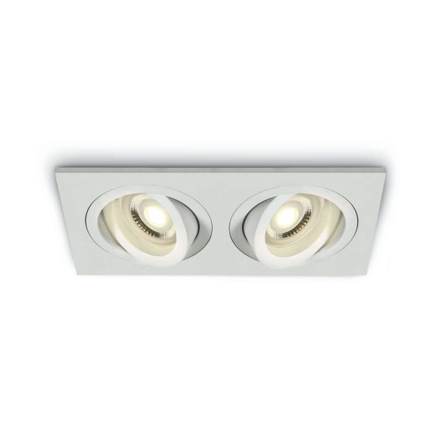 ONE Light Dual Ring GU10 Range - Einbaustrahler - 176 x 94 mm, 162 x 82 mm Einbaumaß - weiß