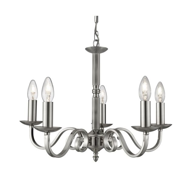 Searchlight Richmond - Kronleuchter - Ø 52 x 94 cm - satiniert silber