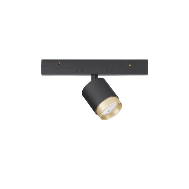 Nova Luce Ultra Slim - Stromschienenstrahler - Abstrahlwinkel einstellbar von 15 bis 36 Grad - Ø 4,5 cm - 5W LED inkl. - schwarz und gold
