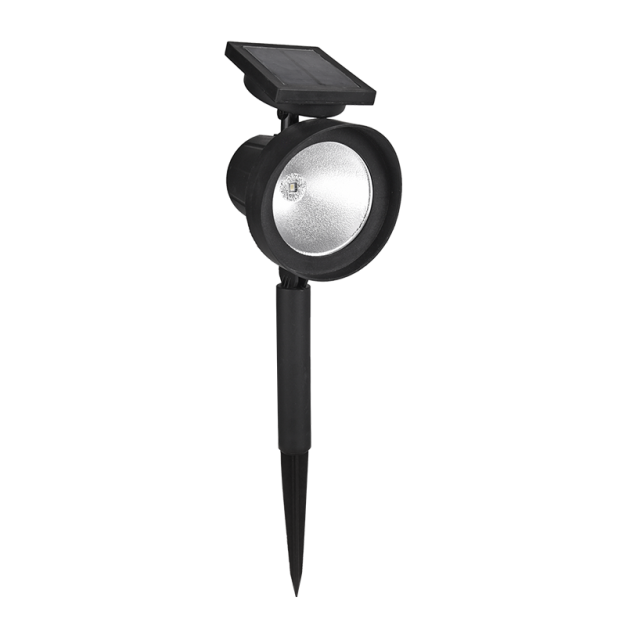 Elmark - solarbetriebener Bodenstrahler auf Erdspieß - 0,5W LED inkl - 42,5 x 13 x 11 cm - IP44 - schwarz