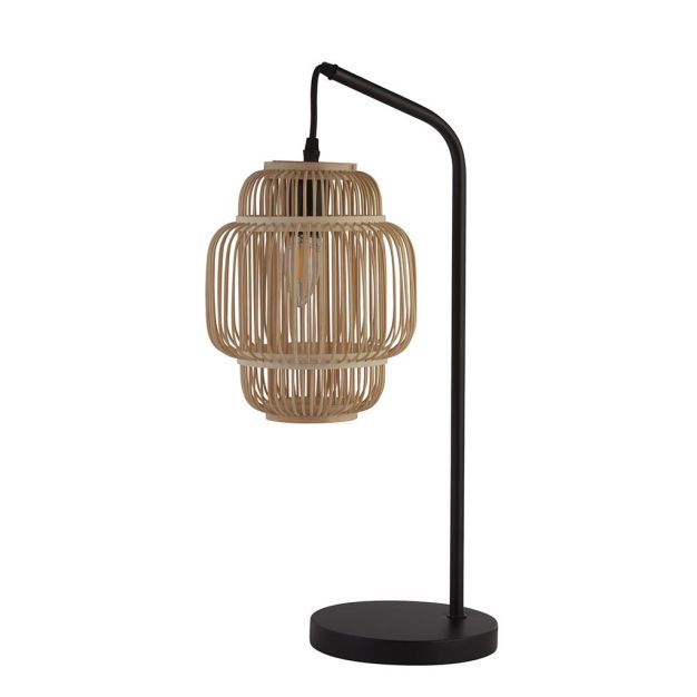 Searchlight Java - Tischlampe - 20 x 55 cm - schwarz und hellbraun