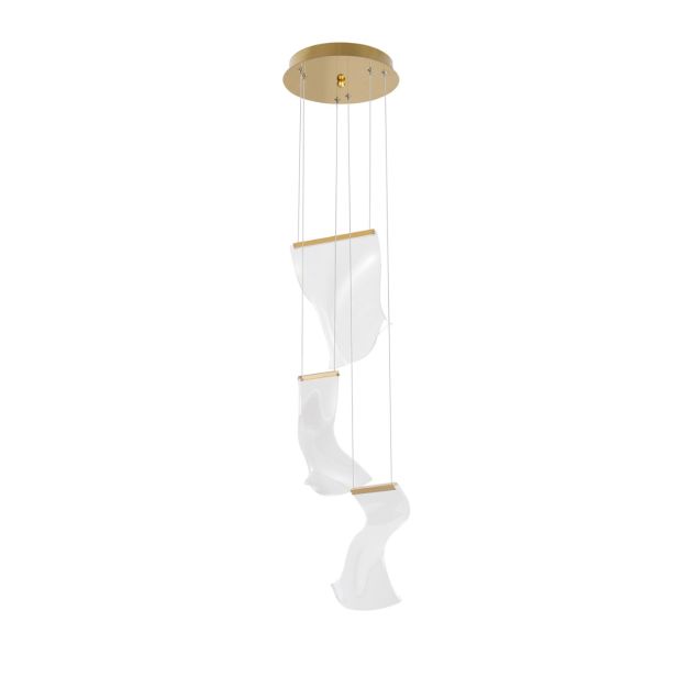 Nova Luce Siderno - Hängeleuchte - Ø 28 x 150 cm - 16W LED inkl. - gold