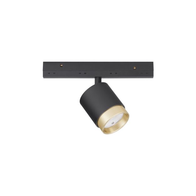 Nova Luce Ultra Slim - Stromschienenstrahler - Abstrahlwinkel einstellbar von 15 bis 36 Grad - Ø 5,5 cm - 10W DALI dimmbare LED inkl. - schwarz und gold