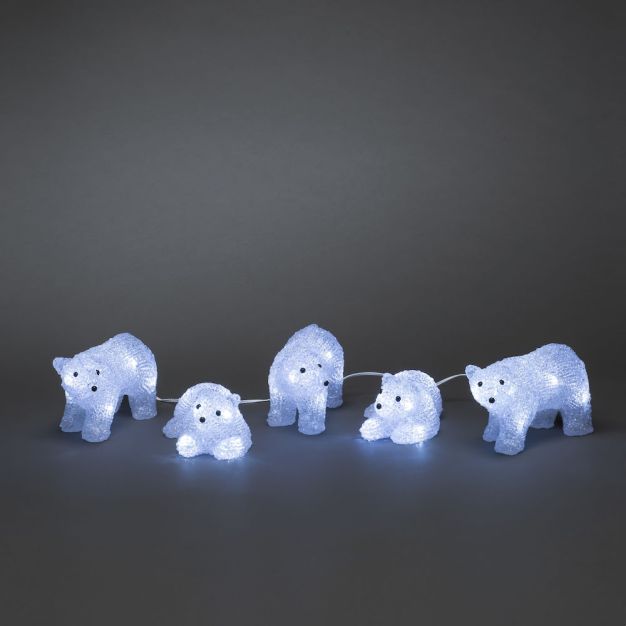 Konstsmide Weihnachtsbeleuchtung - Eisbären - 16 x 7 x 9 cm - IP44 - transparent