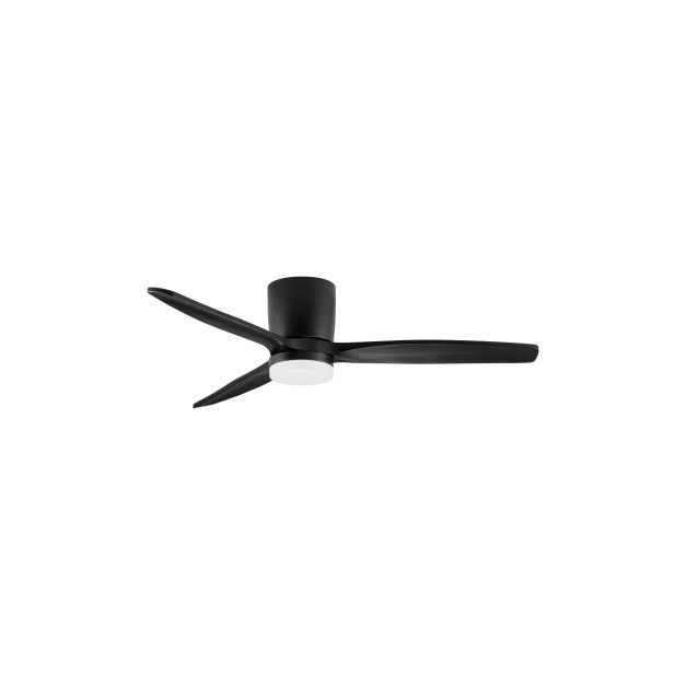 Nova Luce Aloa - Deckenventilator mit Licht und Fernbedienung - Ø 132 x 27,5 cm - 18W LED inkl. - sand schwarz und schwarz Holz