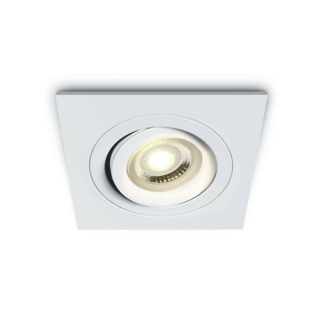 ONE Light Dual Ring GU10 - Einbaustrahler - 94 x 94 mm, Ø 80 mm Einbaumaß - weiß