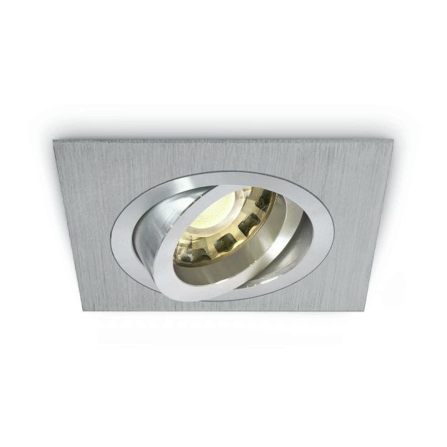 ONE Light Dual Ring - Einbaustrahler - 94 x 94 mm, Ø 80 mm Einbaumaß - Aluminium