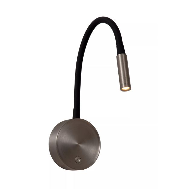 Lucide Asja - wiederaufladbare Wandleuchte - Ø 8,5 x 42,1 cm - 3W dimmbare LED inkl - schwarz und grau