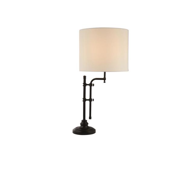 Searchlight Munich - Tischleuchte - 36 x 77 cm - schwarzes und natürliches Leinen