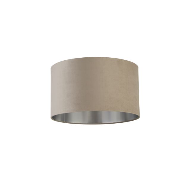 Searchlight Drum Shade - lampenschirm - Ø 45 x 26 cm - taupe und gebürstetes silber