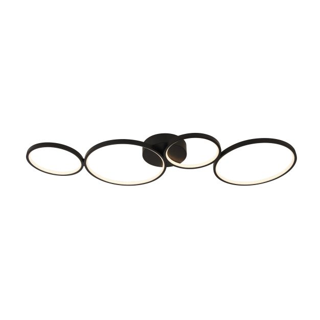 Searchlight Cirque - Deckenleuchte - 98 x 32 x 5,5 cm - 34W dimmbare LED inkl - mattschwarz und weiß