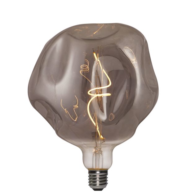 Daylight Italia Bumped LED Lampe - Ø 18 x 21,5 cm - E27 - 5W dimmbar - 1800K - geräuchert