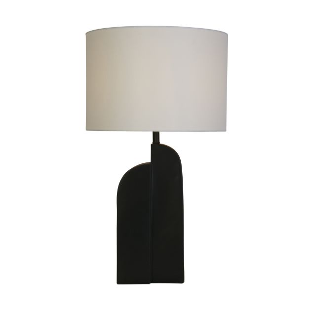 Searchlight Perth - Tischleuchte - Ø 38 x 65 cm - mattschwarz und weiß