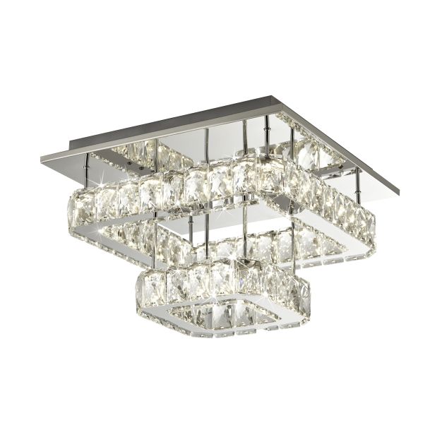 Searchlight Flush - Deckenleuchte - 35,5 x 35,5 x 22,5 cm - 30W dimmbare LED inkl - weiß und transparent