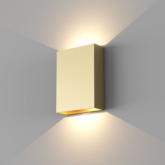 Artdelight Memphis – wandleuchte – 4 x 12 x 16 cm – 6W LED inkl. – IP65 – gebürstetes gold
