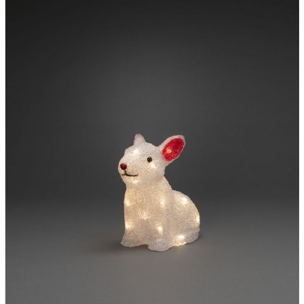 Konstsmide Weihnachtsbeleuchtung - batteriebetriebenes Kaninchen - 24 x 14,5 x 22 cm - IP44 - transparent