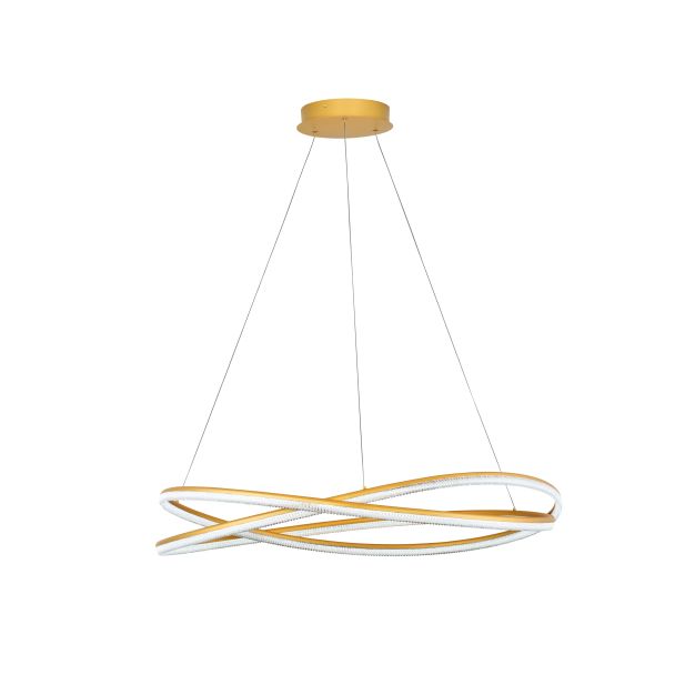 Nova Luce Ofelia - Hängelampe mit Fernbedienung - Ø 95 x 150 cm - 68W dimmbar LED inkl. - messing gold
