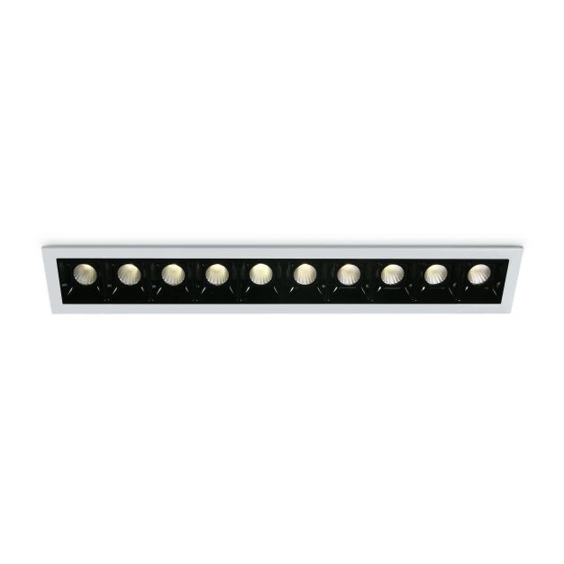 ONE Light Shop Square Boxes - Einbaustrahler - 281 x 45 mm, 272 x 36 mm Einbaumaß - 10 x 2W dimmbare LED inkl. - weiß
