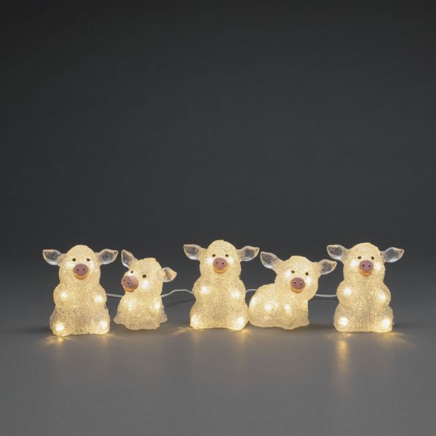 Konstsmide Weihnachtsbeleuchtung - Schweinchen - 10 x 8 x 12 cm - IP44 - transparent