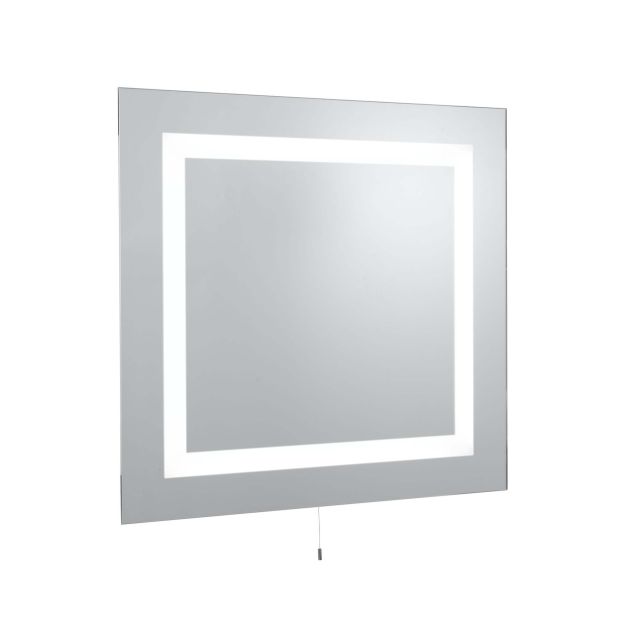Searchlight Badezimmerspiegel - Spiegel mit Beleuchtung - 70 x 65 cm - 10W LED inkl. - IP44 - weiß