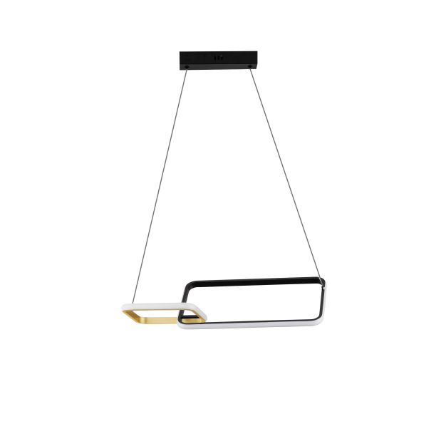 Nova Luce Imar - Hängelampe - 54 x 150 x 30 cm - 36W dimmbar LED inkl. - sand schwarz und gold