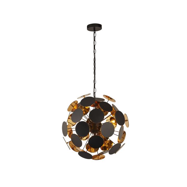 Searchlight Discus - Hängeleuchte - Ø 47 x 135 cm - schwarz und gold