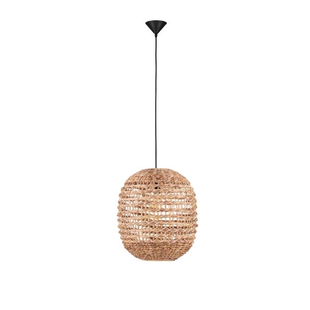 Nova Luce Bola - Hängelampe - Ø 42 x 200 cm - natur und schwarz