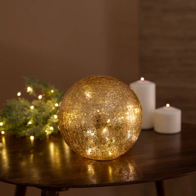 New Garden Lua - batteriebetriebene Tischleuchte - Ø 20 x 19,5 cm - 0,3W LED inkl. - gold