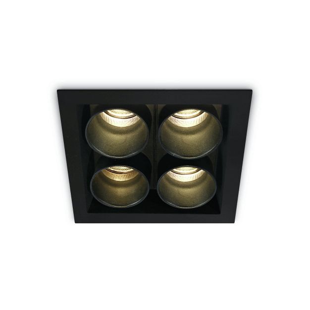 ONE Light Dark Light Tubes - Einbaustrahler - 77 x 77 mm, 68 x 68 mm Einbaumaß - inkl. 10W LED - schwarz