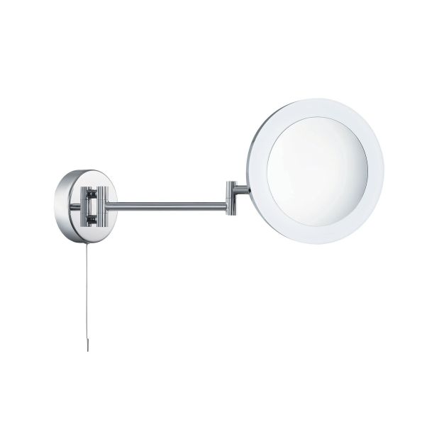 Searchlight Badezimmerspiegel - Spiegel mit Beleuchtung und Zugschalter - 40 x 20 x 20 cm - 3W dimmbare LED inkl - IP44 - Chrom