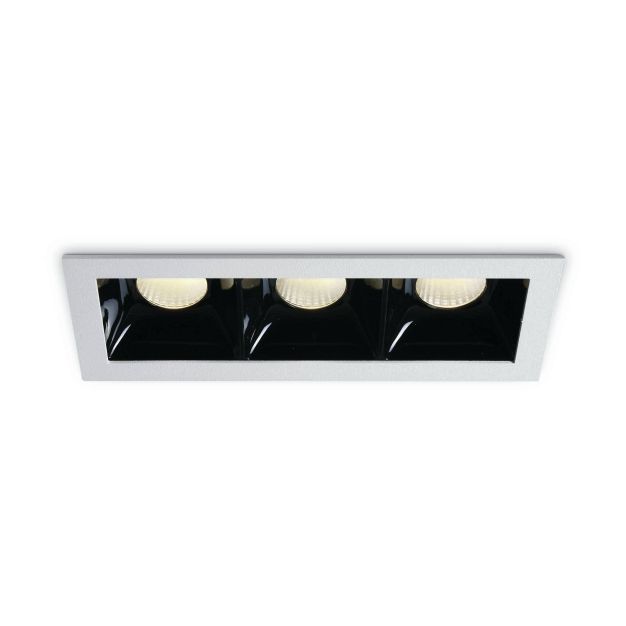 ONE Light Shop Square Boxes - Einbaustrahler - 157 x 62 mm, 150 x 57 mm Einbaumaß - 3 x 6,5W dimmbare LED inkl. - weiß