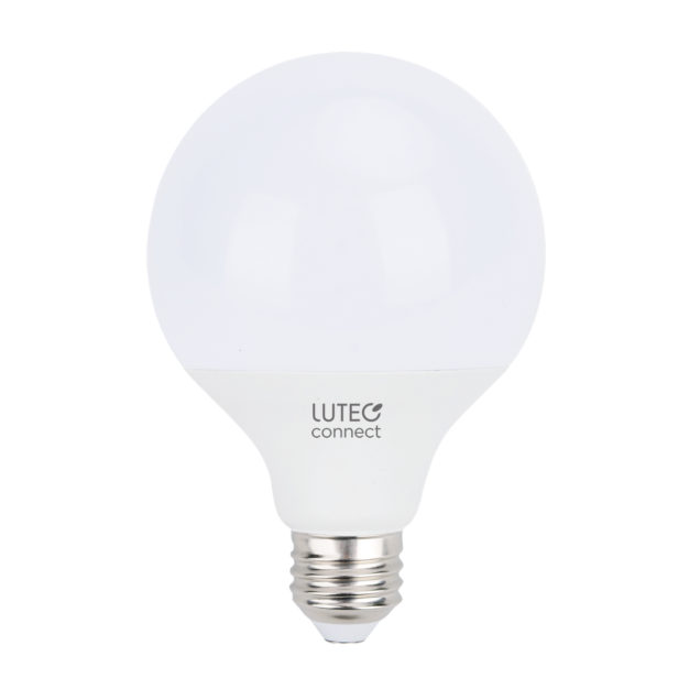 Lutec Smart LED-Lampe - Lutec Connect - Ø 9,5 x 14,2 cm - E27 - 10,5W - Dimmfunktion und einstellbare Lichtfarbe per App - RGB+W